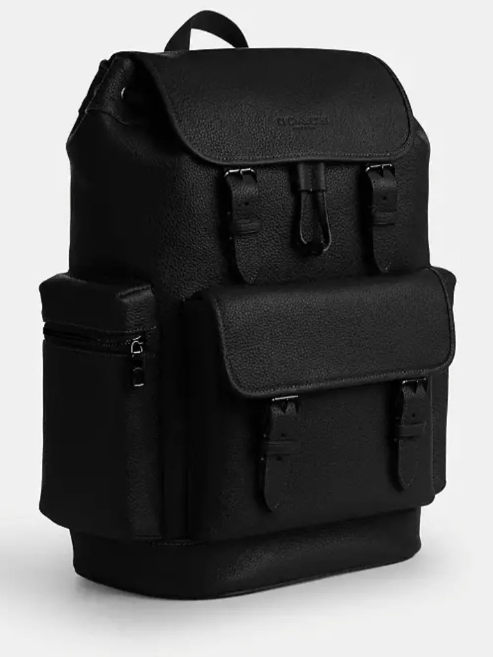 Coach Men’s Black Leather Trail Backpack